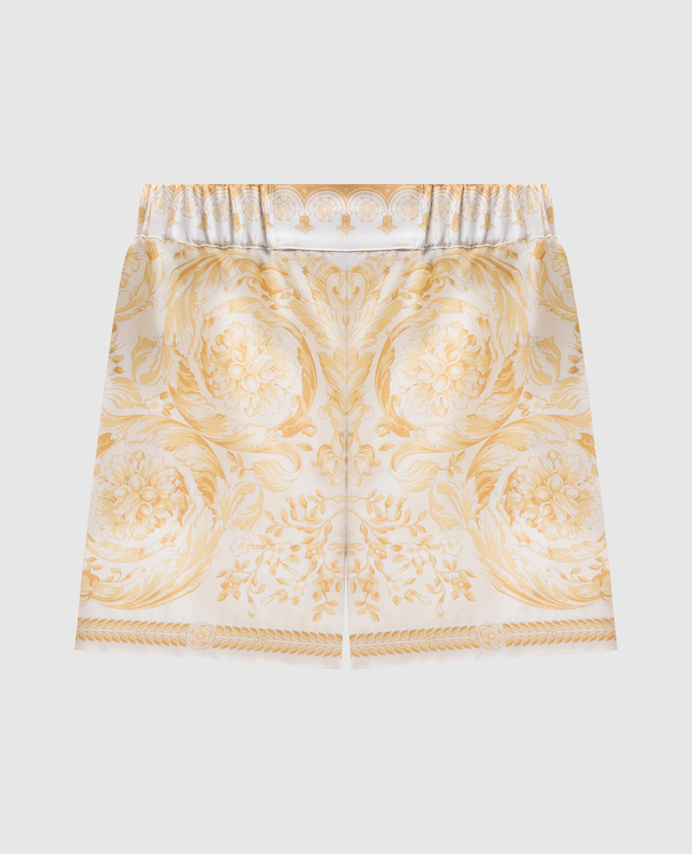 

White printed silk shorts Versace