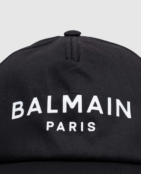 Balmain Children's black cap with contrasting logo BX0P17Z1053