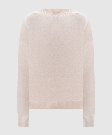 Beige sweater with wool and silk