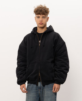 Vetements Black jacket with logo embroidery MH27BJ170Bm