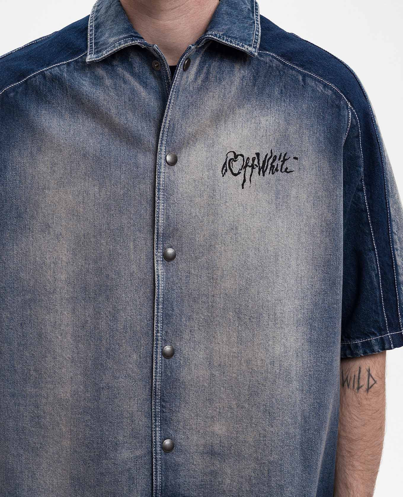 Blue denim shirt with a worn effect Off-White 5
