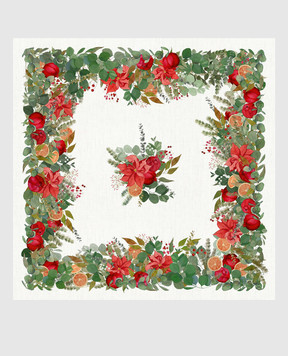 TESSITURA TOSCANA TELERIE GARLAND GLEE white linen tablecloth NT240117020067