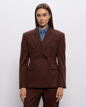 Brunello Cucinelli Brown double-breasted wool jacket MG5537243P