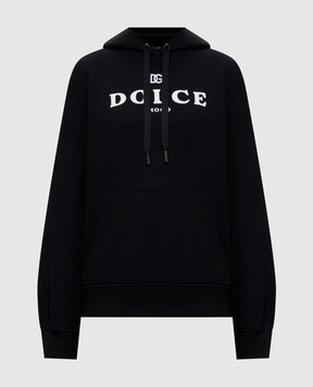 Dolce&Gabbana Black hoodie with logo print F9U75ZHU7P4