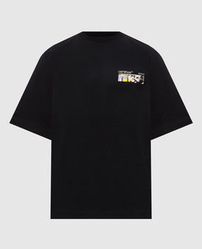Off-White Black T-shirt with Industrial Arrow print 44MAA120F26J00Z