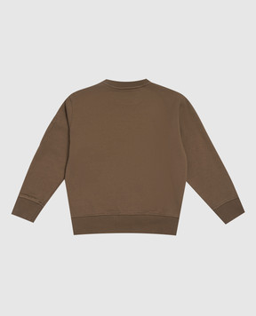 C.P. Company Children's khaki sweatshirt with logo patch CNF00XLCA691014