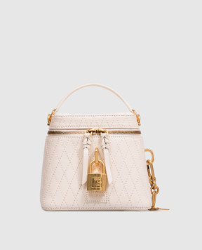 Balmain Pulse Vanity leather bag in ivory color HN1BH004LSW4