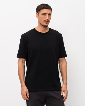 Balmain Black T-shirt with embroidered logo GH0EG000BD10
