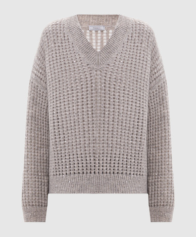 Beige alpaca wool pullover