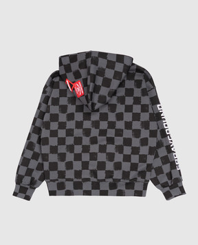 Sprayground Children's gray checked hoodie SPY1541G