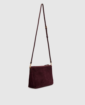 Gianni Chiarini Nora burgundy suede crossbody bag BS10225CMPL