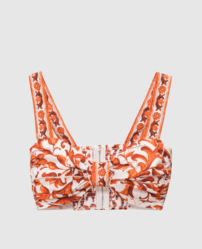 Dolce&Gabbana White top with branded print F7BW6TGDDRL