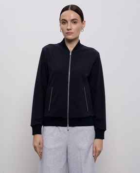 Peserico Blue sports jacket with monil chain A12572J06906A