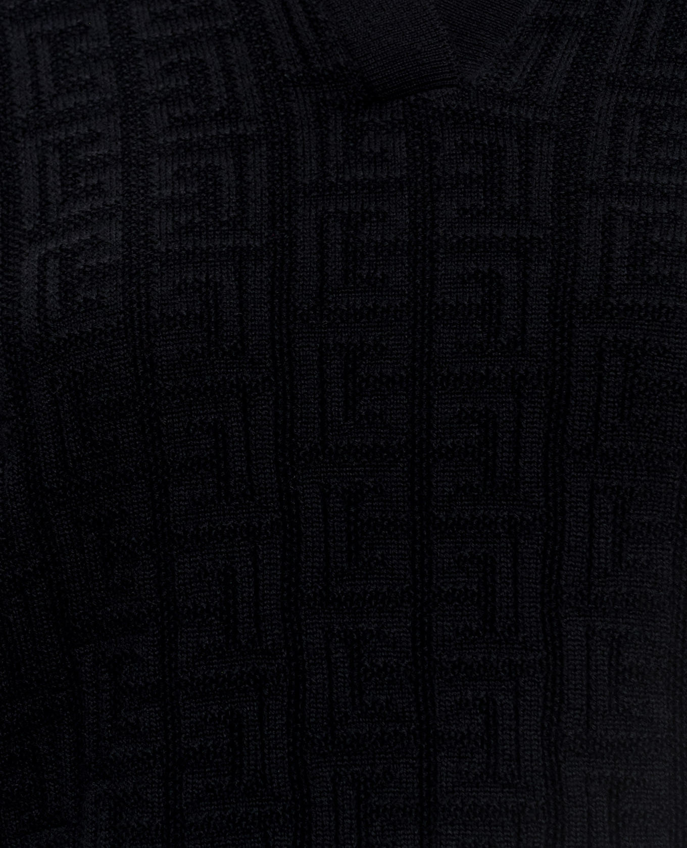 

Black wool polo shirt with pattern Balmain