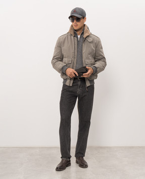 Brunello Cucinelli Gray cashmere jumper with zipper MQS00124