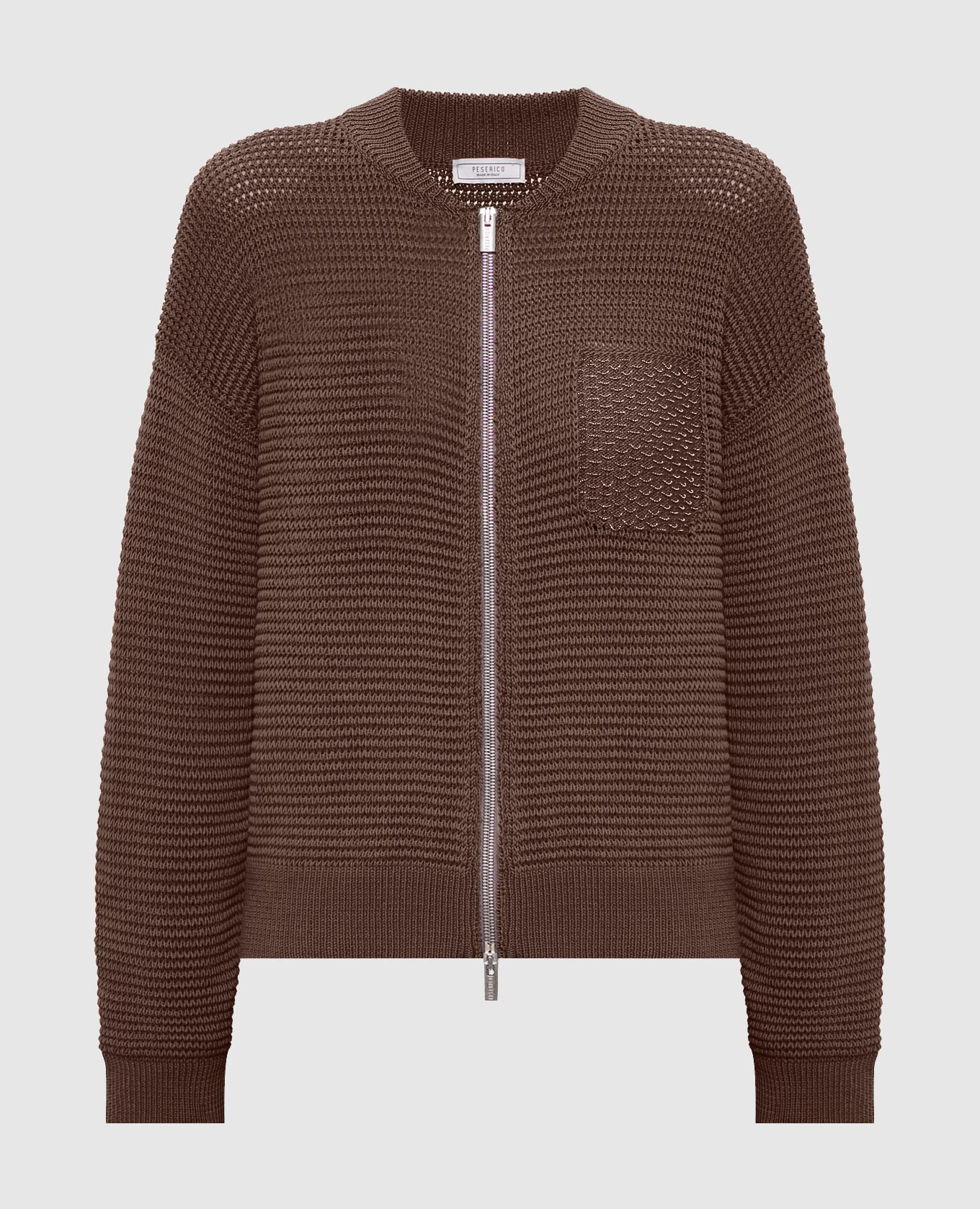 

Brown cardigan with monil chain Peserico