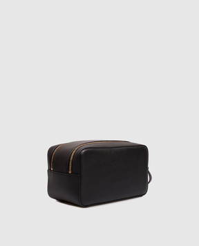 Thom Browne Black leather vanity case MAC042AL0105