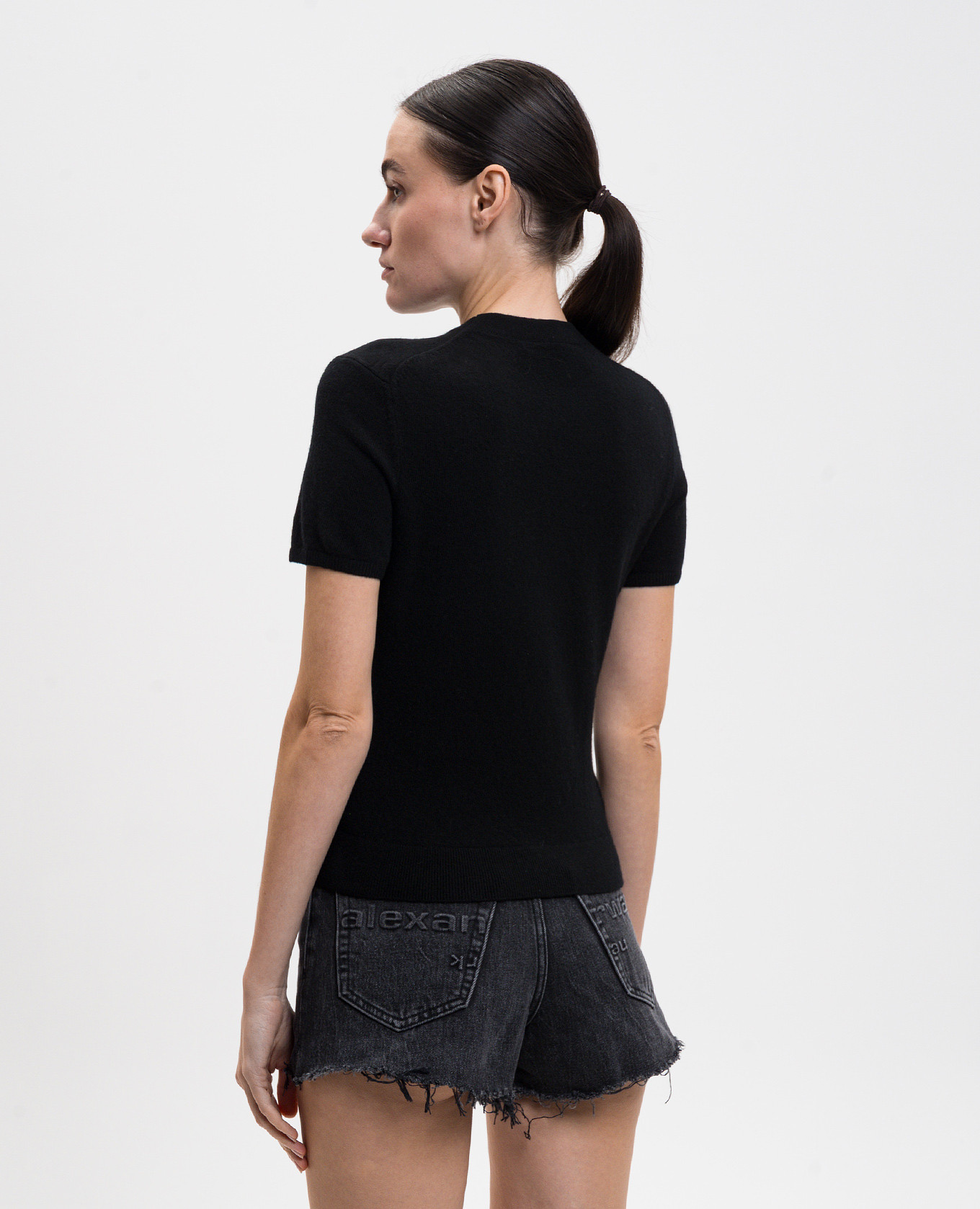 

Black wool top with logo Alexander Wang