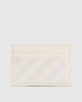 Off-White Beige leather cardholder Diag OWND04DS26LEA001