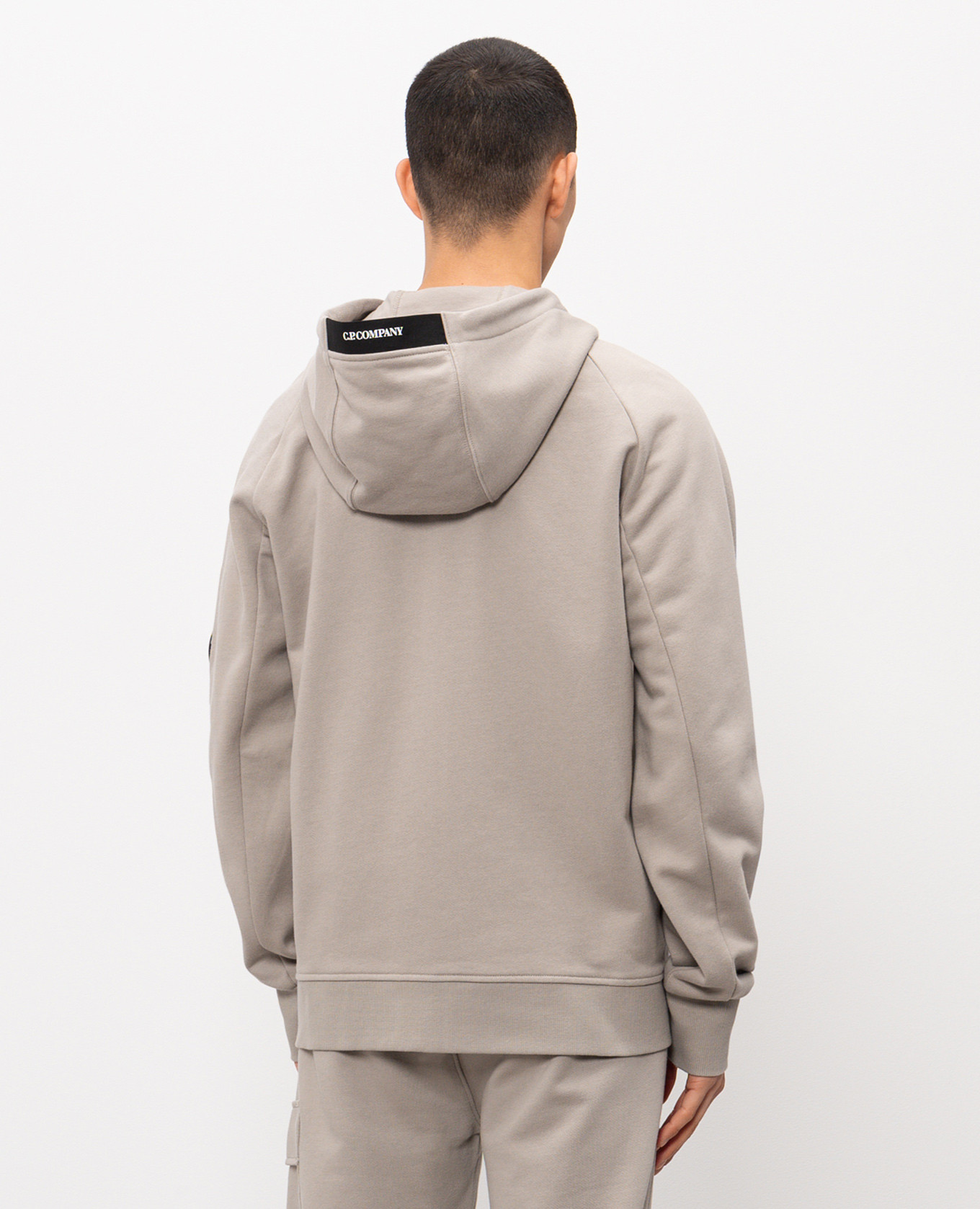 

Grey sports jacket with logo patch C.P. Company