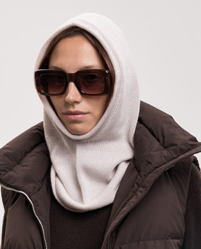 Allude Beige cashmere hood 26511225