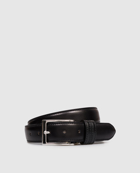 Cashmere&Whiskey Black leather belt CALF