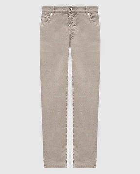 Brunello Cucinelli Khaki jeans with patch M277PD3210
