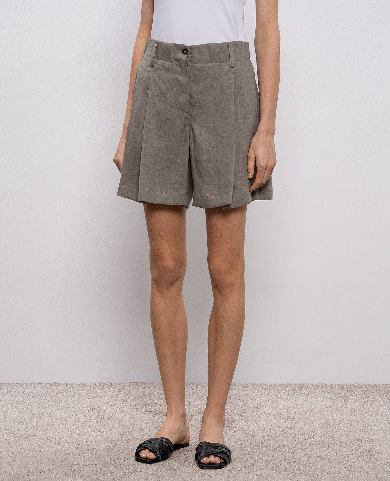 

Gray linen shorts Brunello Cucinelli, Grey