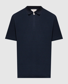 Enrico Mandelli Blue polo shirt with logo patch 3K057A5677