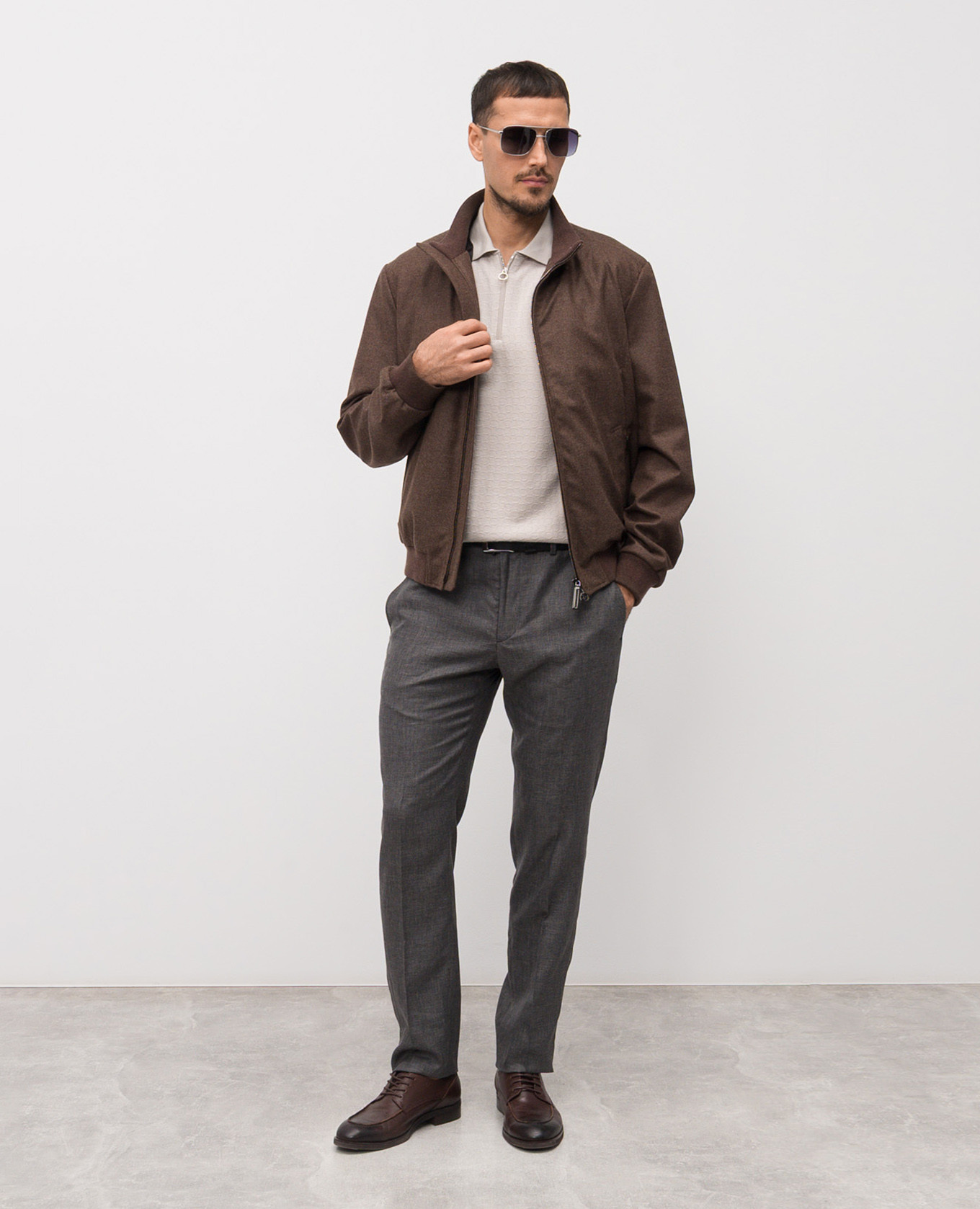 

Beige wool, cashmere and silk polo shirt Stefano Ricci