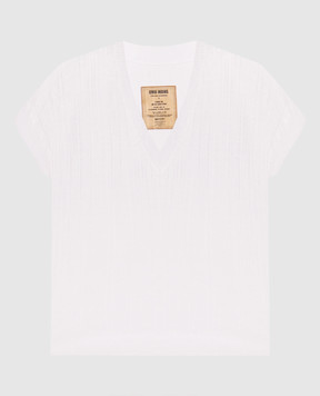 UMA WANG White linen top UK7122