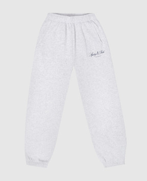 Sporty & Rich Vendome LA Kids' Gray Insulated Sweatpants with Logo Print PA03776269GY03