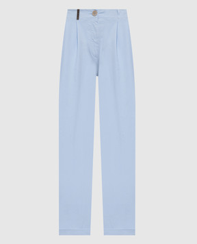 Peserico Blue pants with a patch A04987T2302481