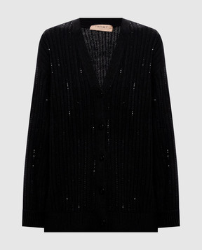 Twinset Black cardigan with wool 262TT3153