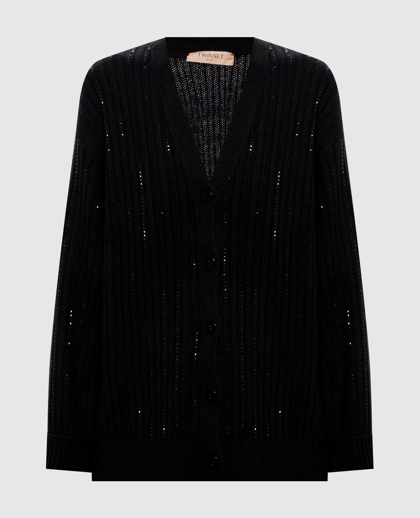Black cardigan with wool