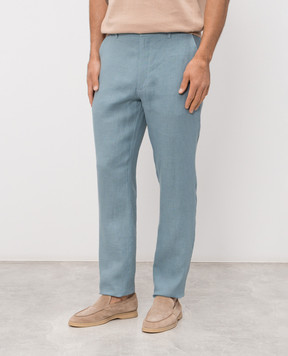 Trussardi Blue linen pants P719M000113NMP313T38