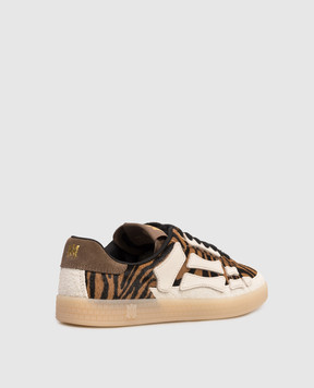 AMIRI Zebra pacific bones brown sneakers in animal print AWSNSN1026