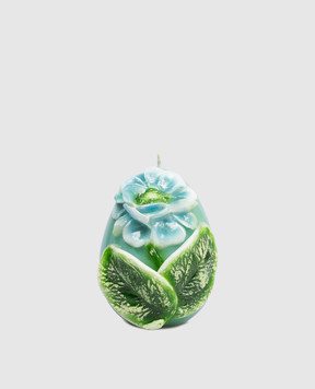 Cereria Introna Blue egg-shaped candle with peony 2103