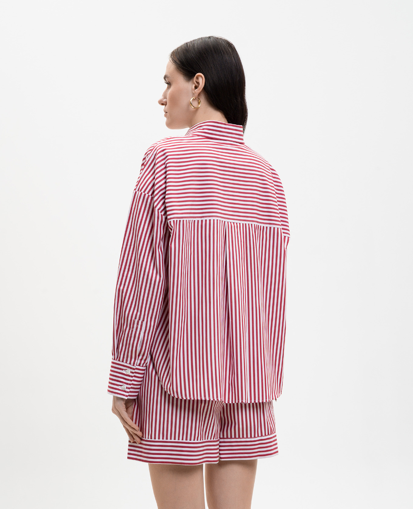 Burgundy striped shirt Solotre 4