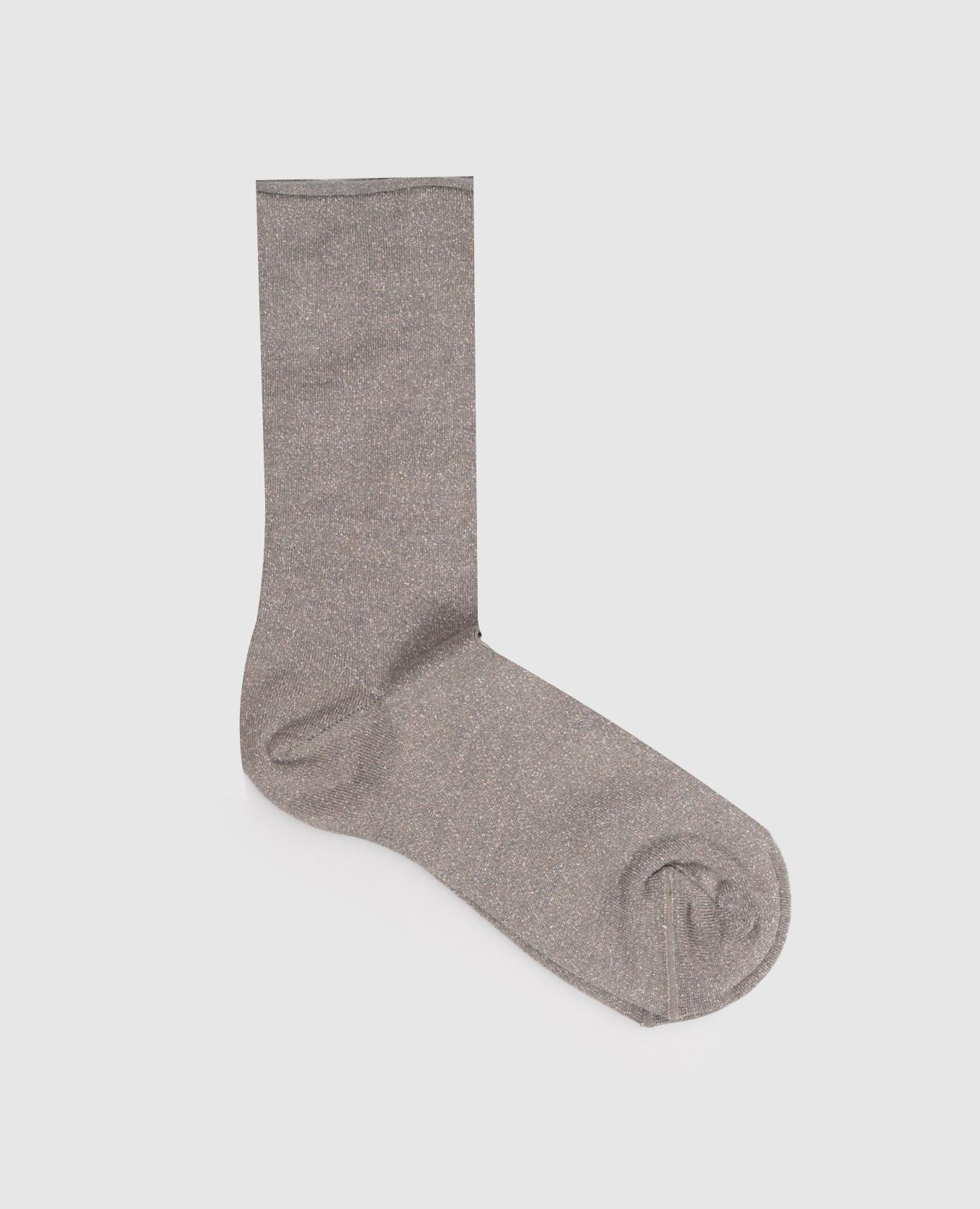 Gray cashmere and silk socks with lurex