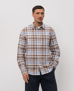 Woolrich Brown checkered shirt CFWOSI2023MRUT5321