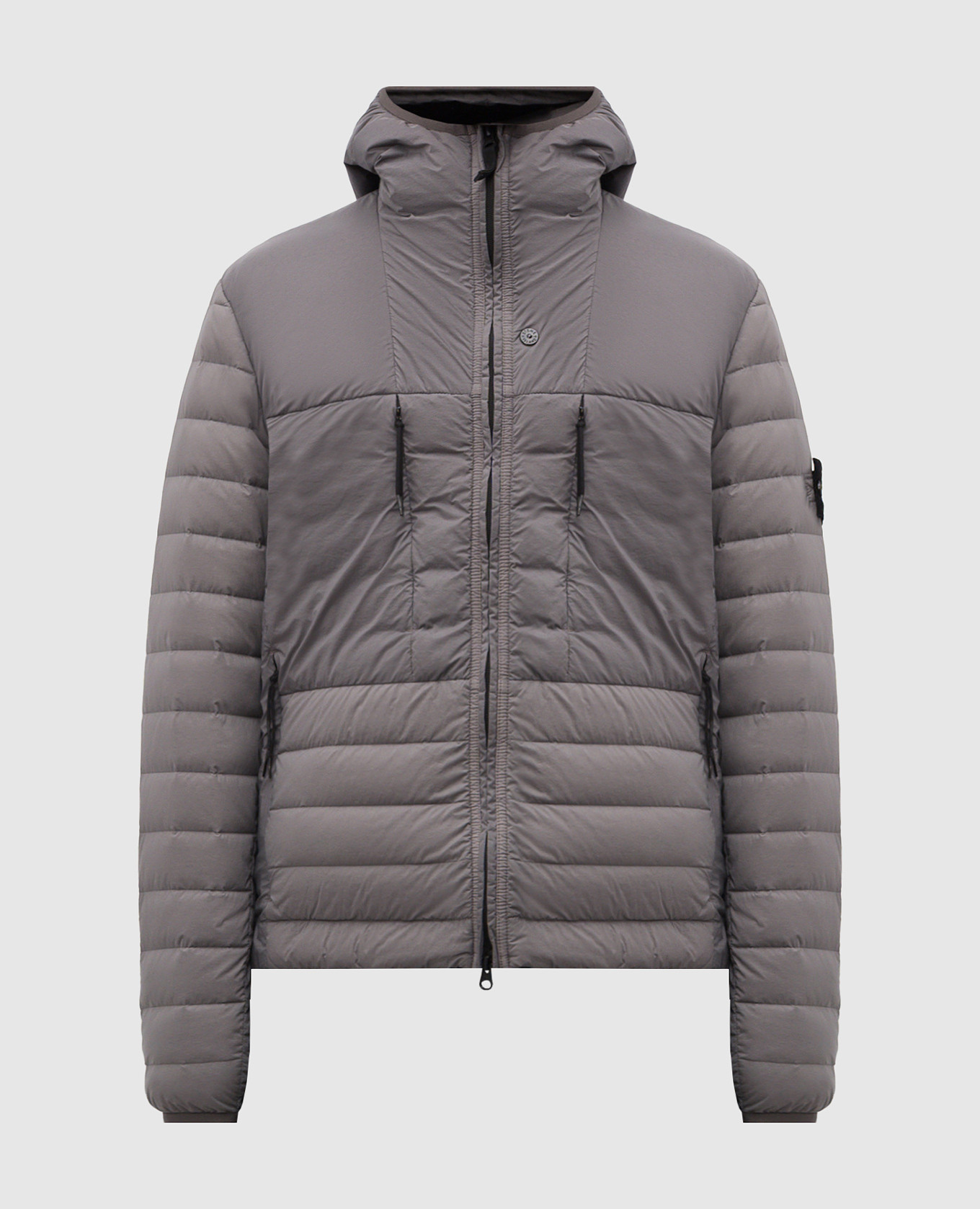 

Grey down jacket with logo Stone Island