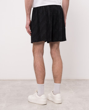 Balenciaga Black shorts with logo print 871411TUL02
