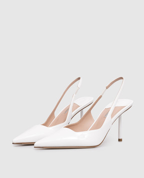 Le Silla White lacquered slingbacks AMELIA 6101E080BXPPGSL