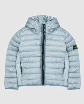 Stone Island Children's blue jacket with logo patch L1S164100009S00241012