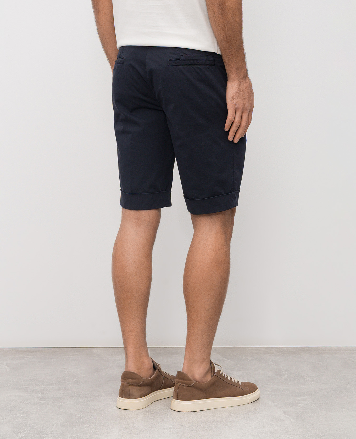Blue cotton shorts with lapels Enrico Mandelli 4
