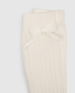 Story Loris Children's ivory knee-high socks 2616