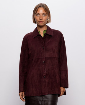Max Mara GOCCE burgundy suede shirt SMMGOCCE