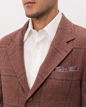 ISAIA Gray double-sided printed pachet scarf FZOOO6FZ822