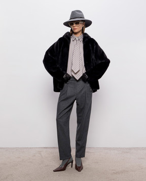 Simonetta Ravizza Black Cambridge mink fur coat F06JA391M5A